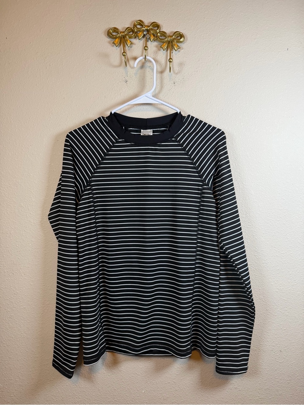 Mossimo Supply Co. Active ware Black Top with White Stripes. Size L